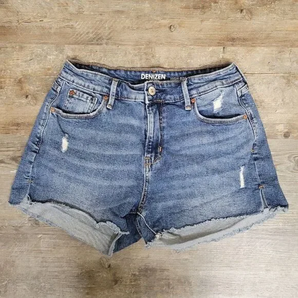 Denizen from Levi's High Rise Shorts Blue‎ Medium Wash Womens Size 2 / 26 Denim - Picture 2 of 14
